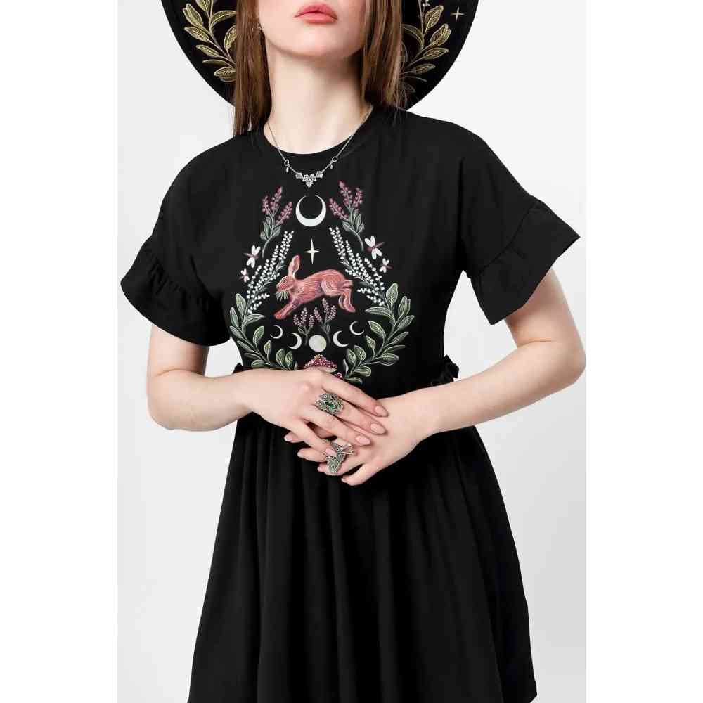 Restyle - Hare Moon Mini dress - Black